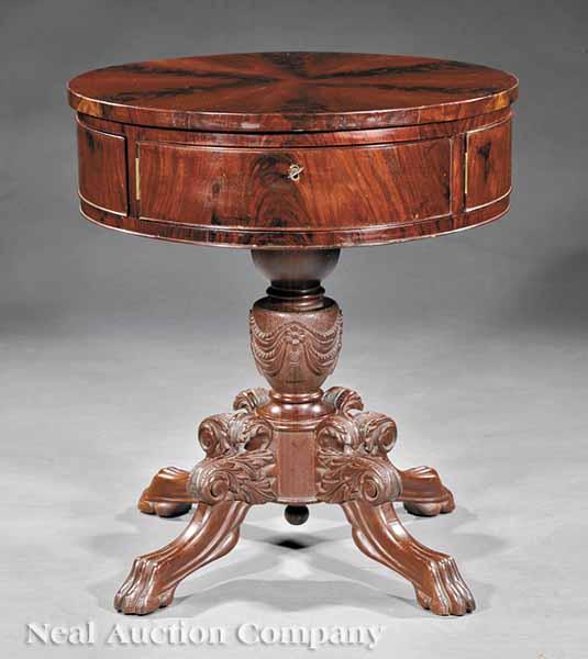 Appraisal: An American Classical Mahogany Rent Table mid- th c the