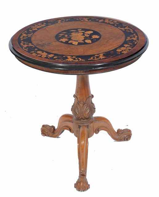 Appraisal: A TH CENTURY TILT TOP ROSEWOOD CIRCULAR OCCASIONAL TABLE with