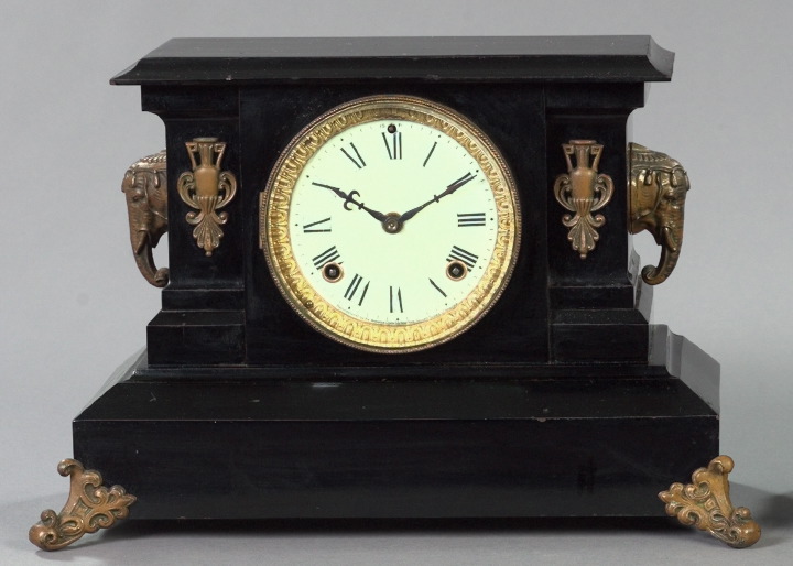 Appraisal: Ansonia Clock Company New York Gilded Spelter- and Brass-Mounted Polished