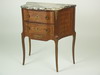 Appraisal: LAMP STAND - Custom made marble top inlaid mahogany two