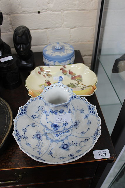 Appraisal: A ROYAL COPENHAGEN BLUE AND WHITE GLAZED BOWL diameter and