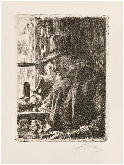 Appraisal: Anders Zorn - Bosl Anders Clockmaker at Mora A print