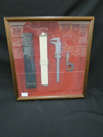 Appraisal: Framed Lot of Fine Machinist Tools callabre slide gauge