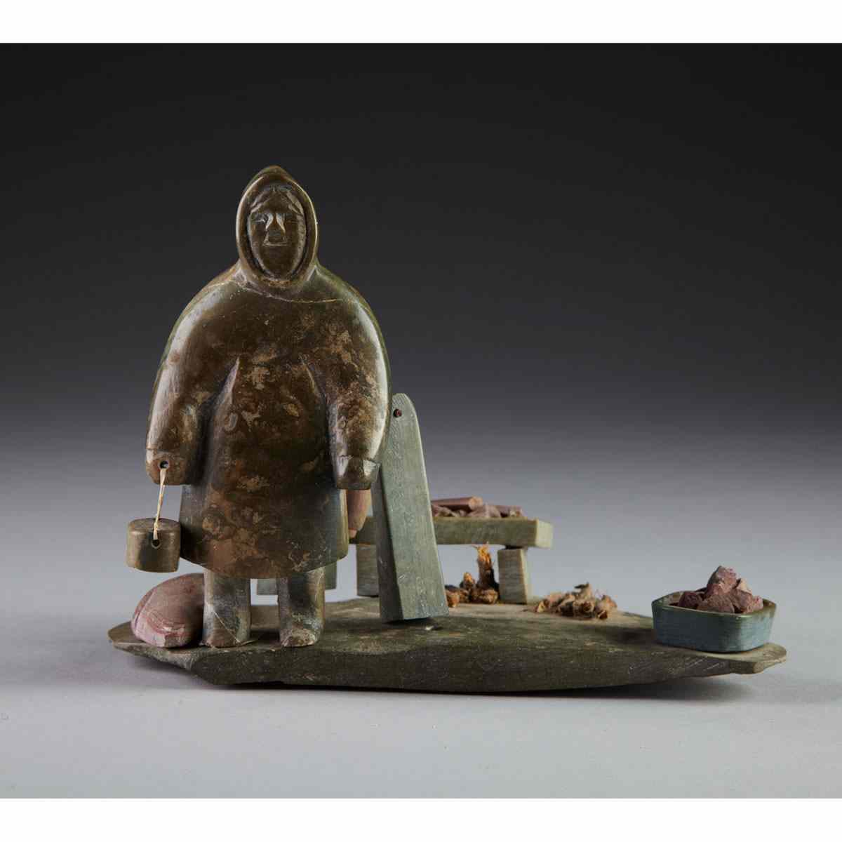 Appraisal: NAOMI ATATAHAK - W - Coppermine INUIT FIGURE STANDING IN