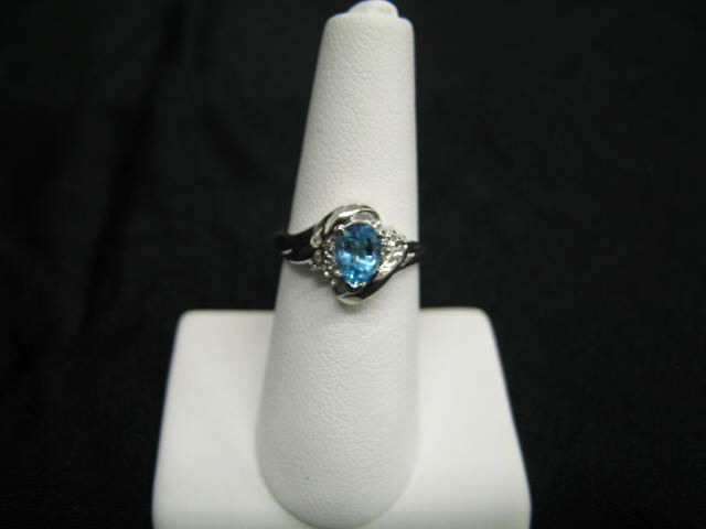 Appraisal: Blue Topaz Ring pear shaped gem in k white gold