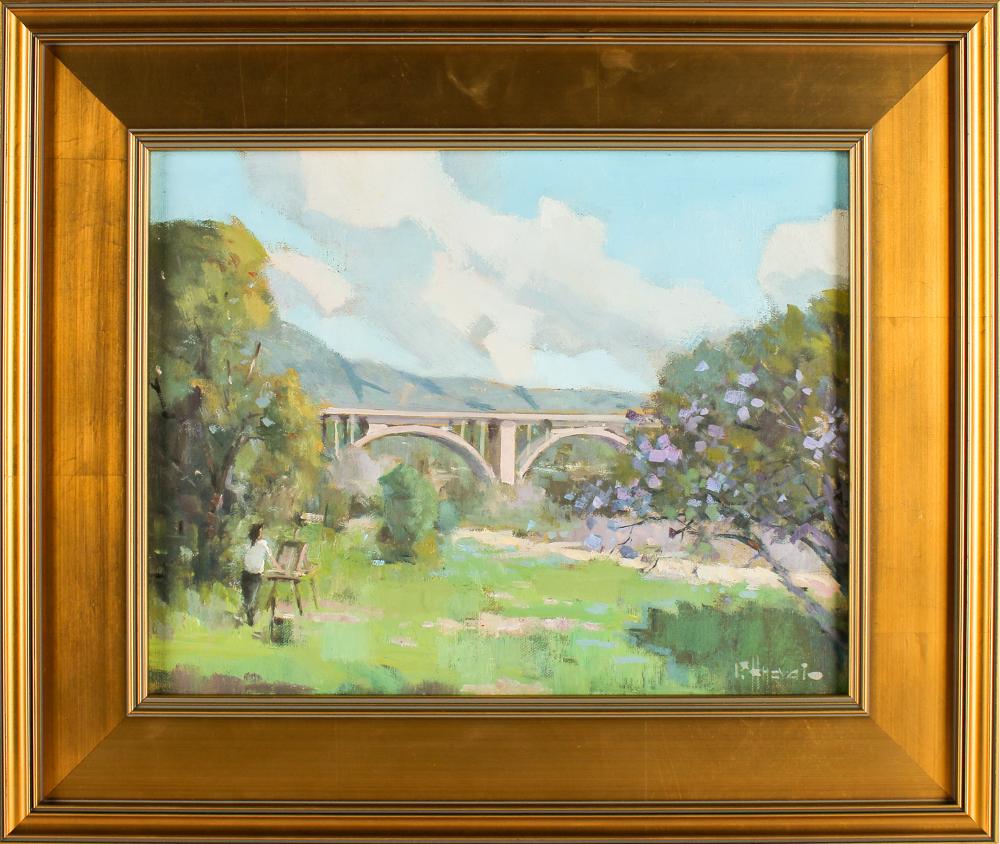 Appraisal: FELICE HROVAT ST CENTURY PASADENA oil on canvas signed lower