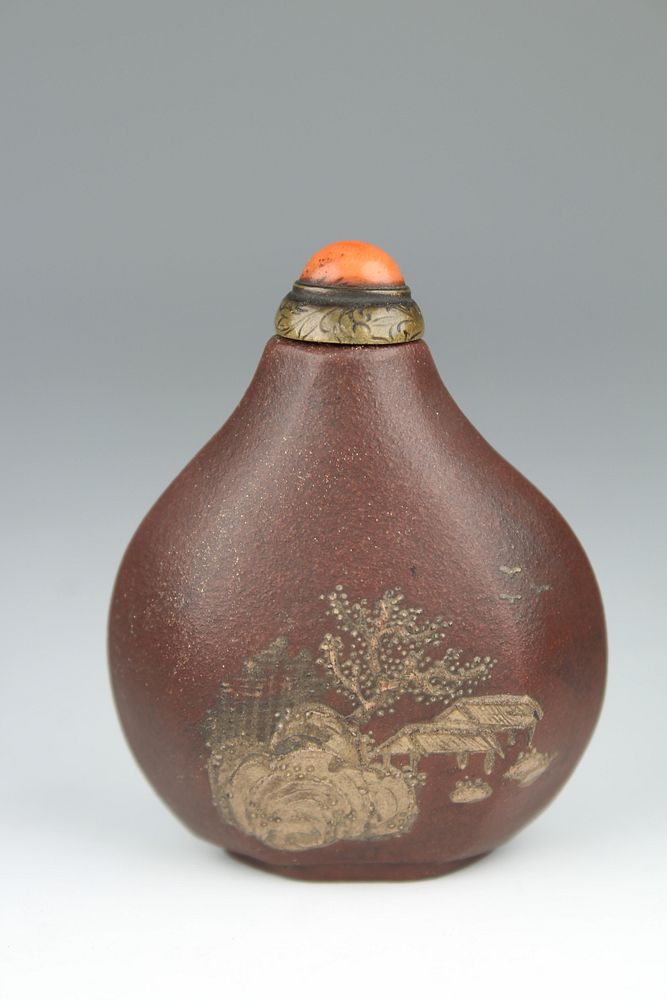 Appraisal: Important Rare Yi-hsing Snuff Bottle Ch'ien-Lung Important Rare Yi-hsing Snuff