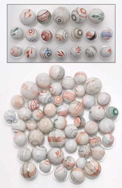 Appraisal: Lot of Glazed China Marbles Description Nice examples of helix