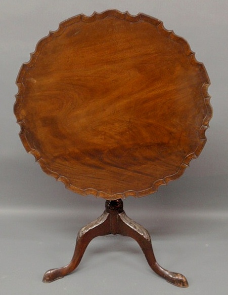 Appraisal: Georgian mahogany tea table th c with a piecrust top