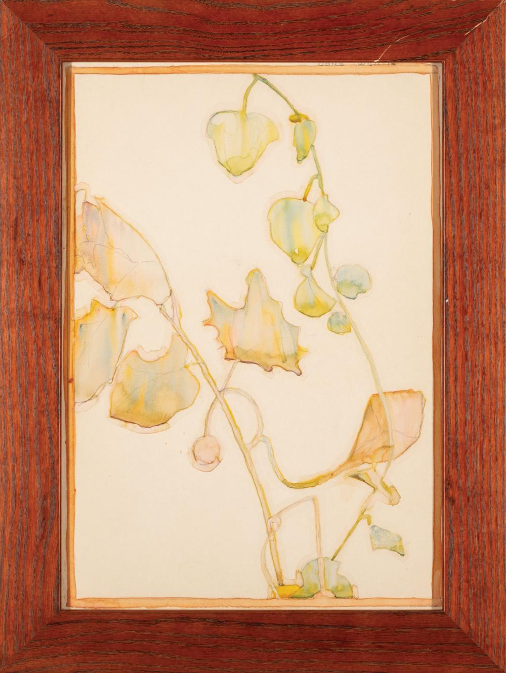 Appraisal: Jane Whipple Green American Louisiana - Leaves watercolor on paper