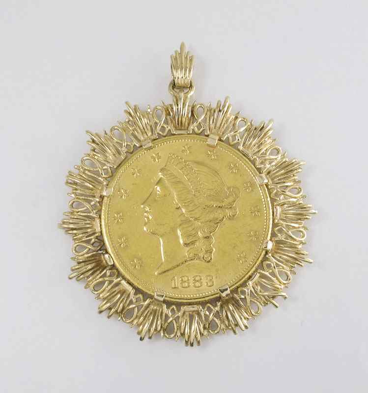 Appraisal: -S DOLLAR GOLD COIN PENDANT San Francisco gold double eagle