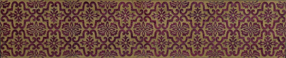 Appraisal: A SPANISH CRIMSON SILK VELVET APPLIQU ON GOLD BROCADE HANGING