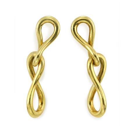 Appraisal: Pair of Gold Pendant-Earrings Angela Cummings Estimate -