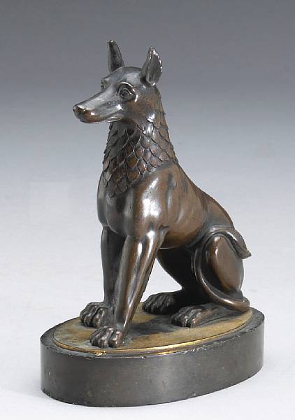 Appraisal: A French patinated gilt bronze and black slate figure of