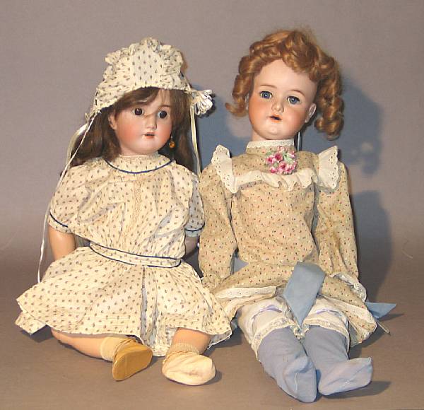 Appraisal: Ensemble of Bisque headed ball-jointed dolls German period dolls featuring