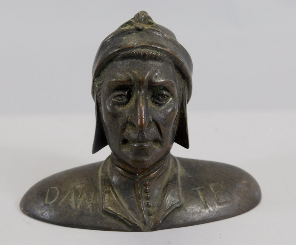 Appraisal: A late th early thC bronze bust of Dante foundry