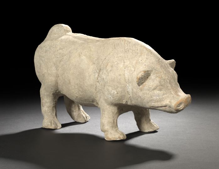 Appraisal: Rare Chinese Terra Cotta Tomb Figure of a Boar Han