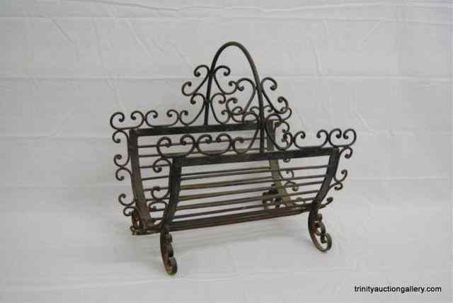 Appraisal: Vintage Wrought Iron Fireplace Log RackVery nice hand made wrought