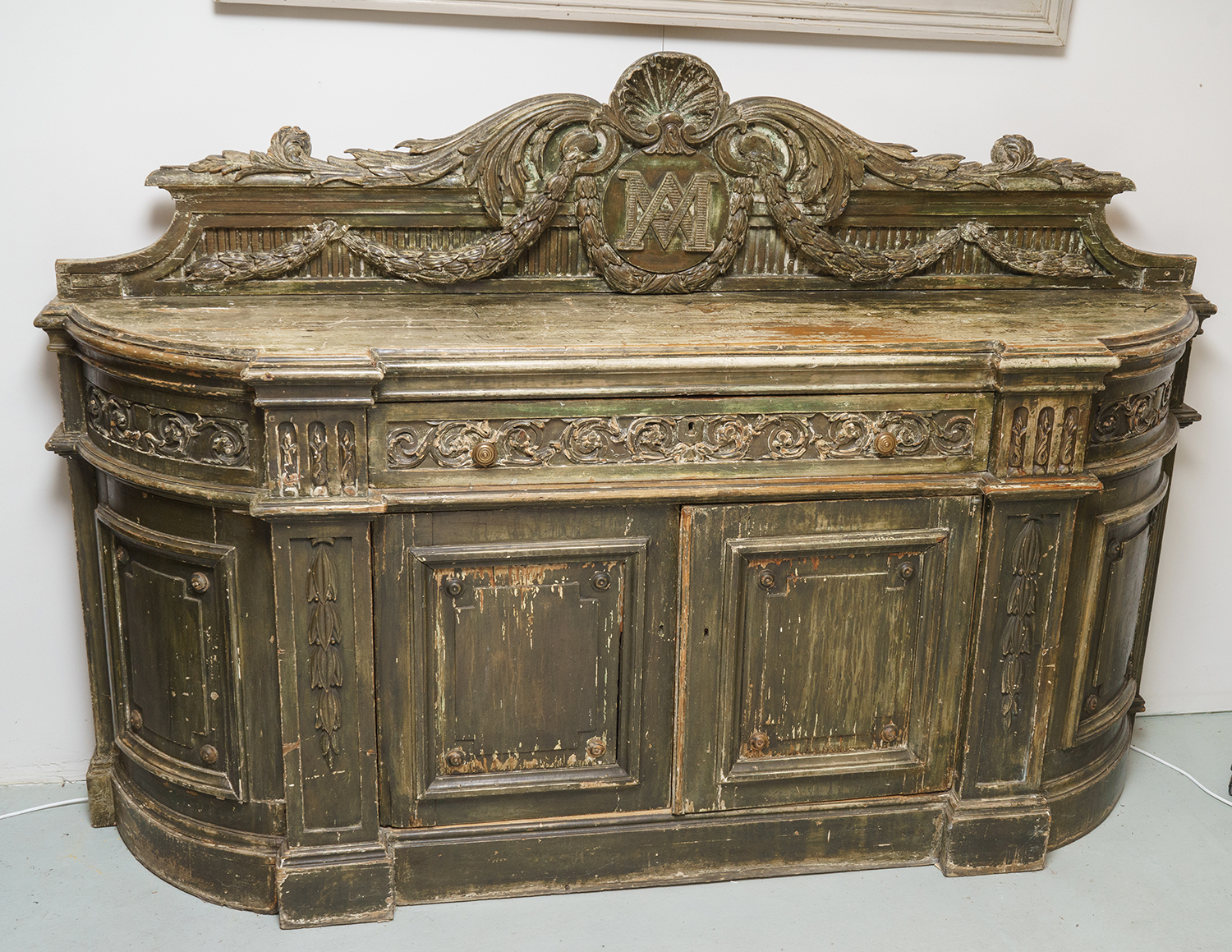 Appraisal: AN IMPRESSIVE LATE th CENTURY FRENCH SIDEBOARD Decorative carving with