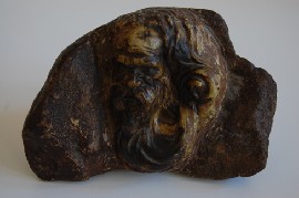 Appraisal: WILLIAM RICKETTS CERAMIC CARVED SCULPTURE OF AN ELDER ON STONE