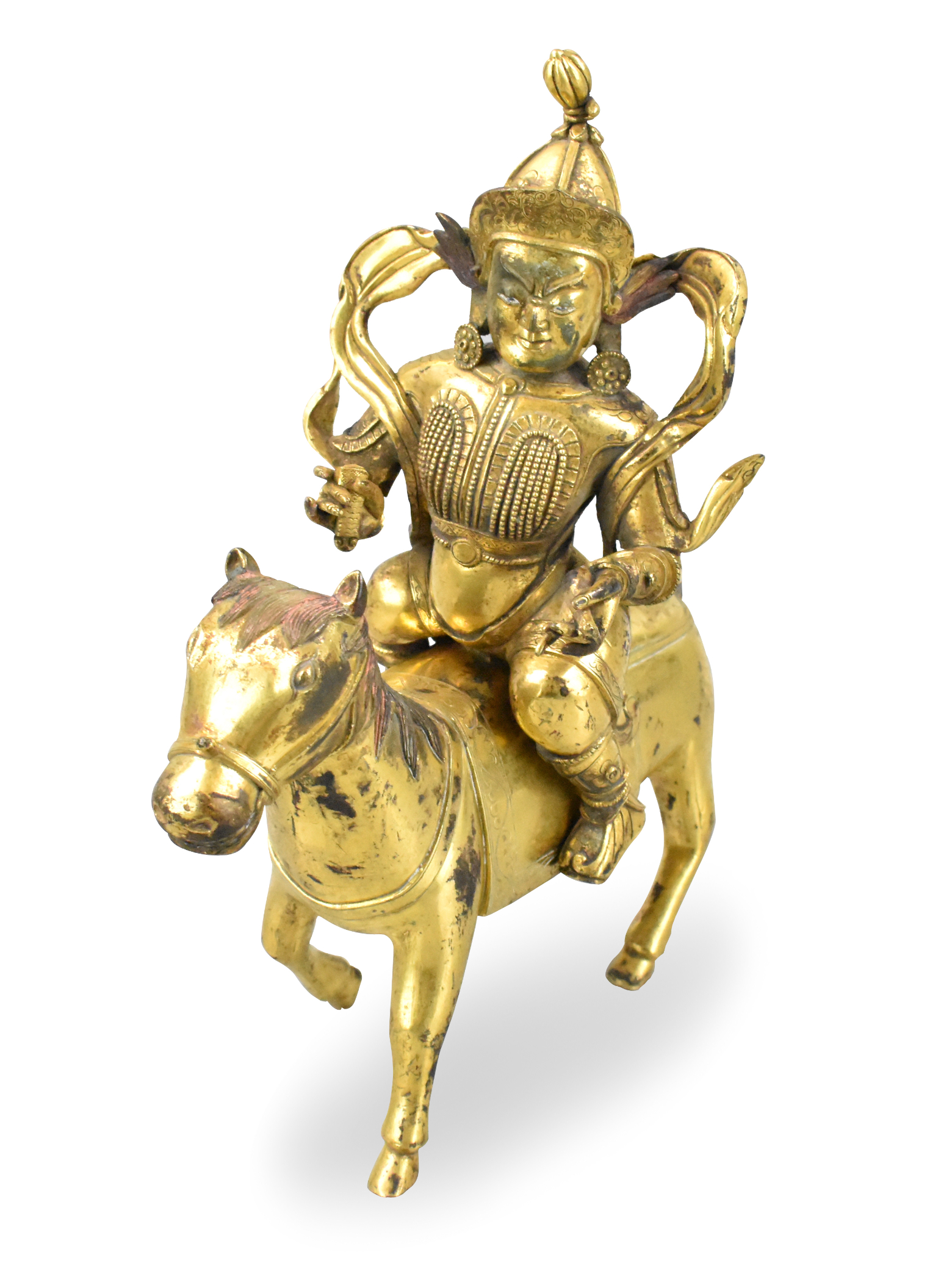 Appraisal: A Chinese gilt bronze buddha figure on a horse dating