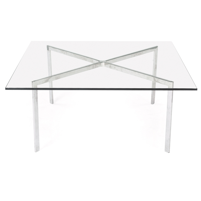 Appraisal: Barcelona style coffee table after the Mies van der Rohe