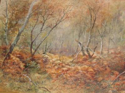 Appraisal: ALICE HANDCOCK Autumnal Woodland Scene signed and dated x gilt