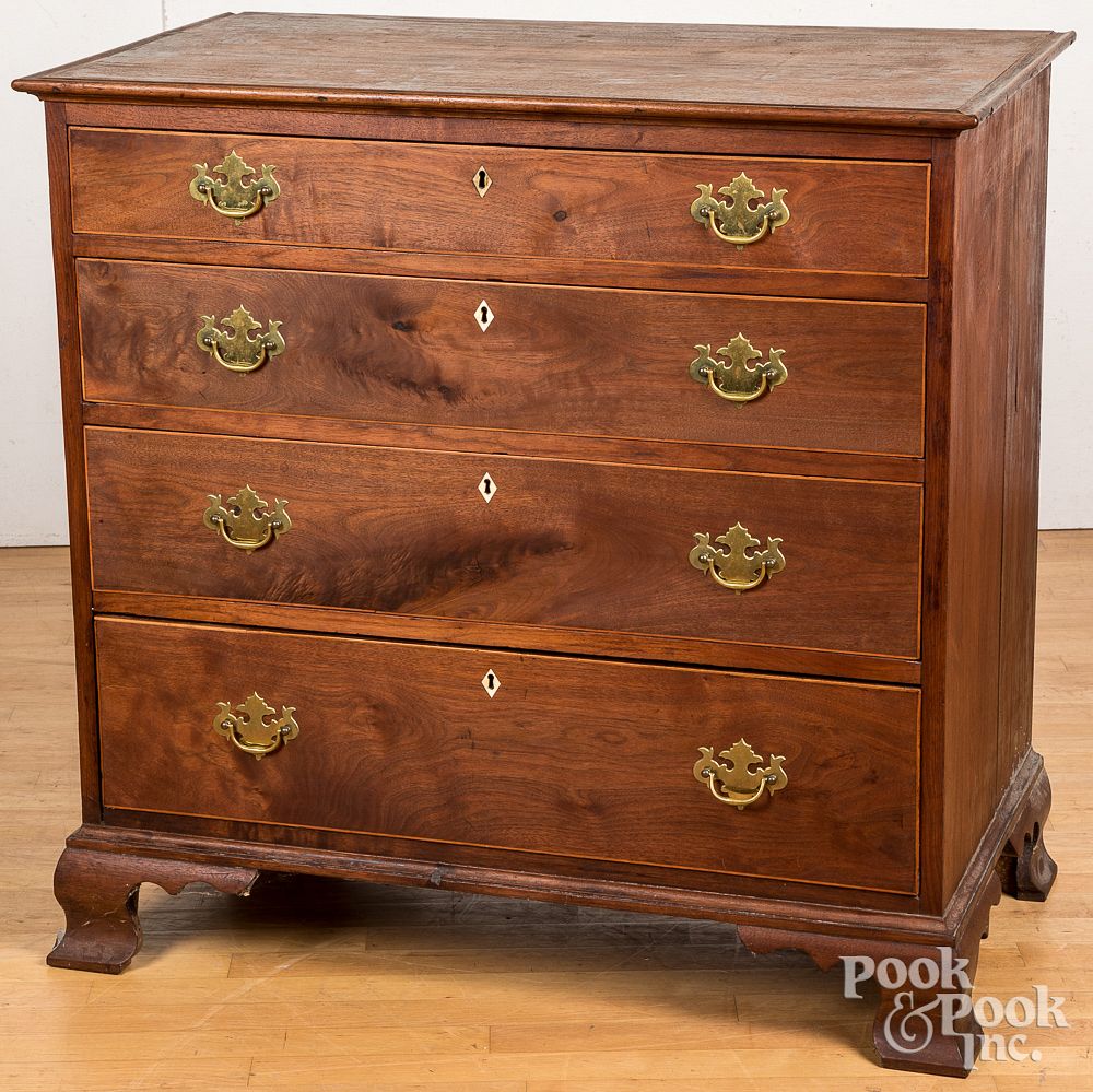 Appraisal: Pennsylvania Chippendale walnut chest of drawers Pennsylvania Chippendale walnut chest