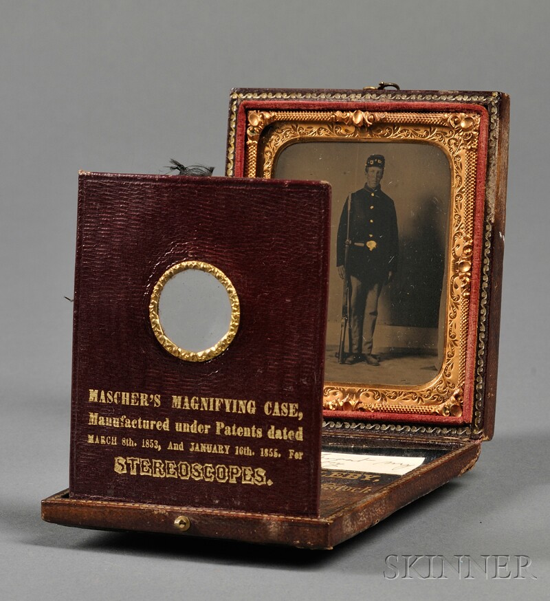 Appraisal: Sixth Plate Tintype Portrait of a Standing Union Soldier a