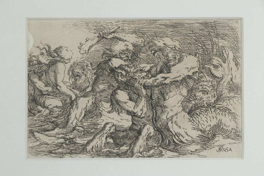 Appraisal: SALVATOR ROSA FLORENCE ROME ITALY - Battling Tritons etching on