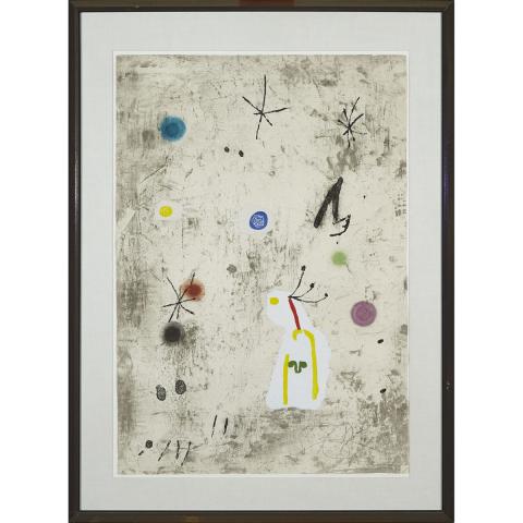 Appraisal: Joan Miro - PERSONATGE I ESTELS III DUPIN Spanish Colour