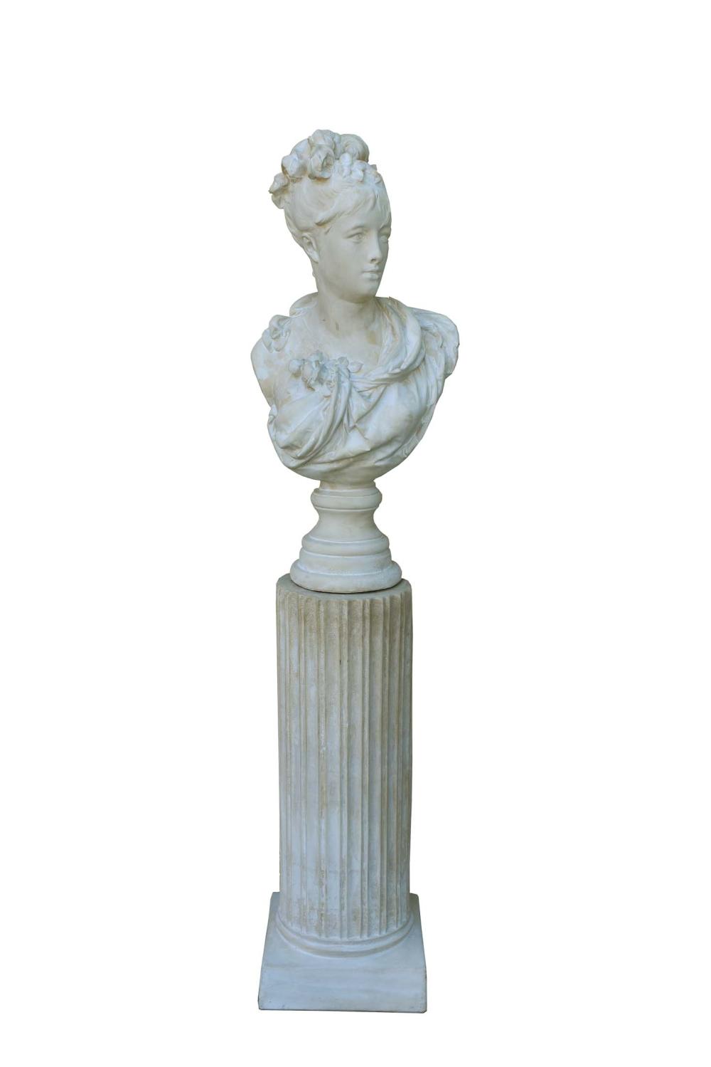 Appraisal: AFTER ALBERT CARRIER BELLEUSE PLASTER BUSTPlaster Bust of a Young