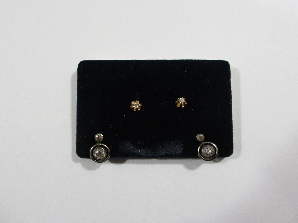 Appraisal: Lot comprising a pair of 's diamond set earrings each