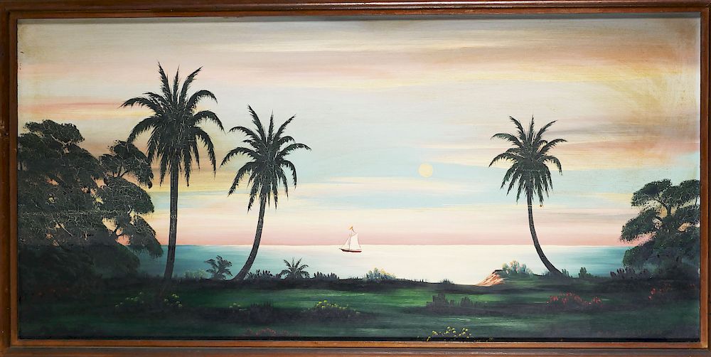 Appraisal: ALDERMAN Clarence Hurley Oil Painting Oil on masonite landscape showing