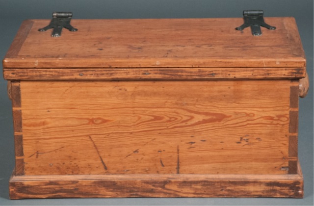 Appraisal: Pine Blanket Chest H x W x D Dovetail construction