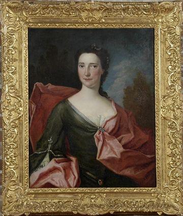 Appraisal: Continental School Portrait of a Woman in Red Cape Oil