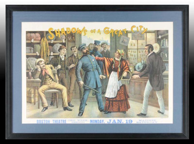 Appraisal: Shadows of a Great City Paper Litho Play Poster Description