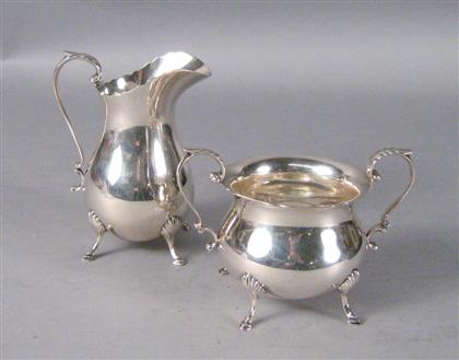 Appraisal: American sterling silver sugar bowl and creamer th century In