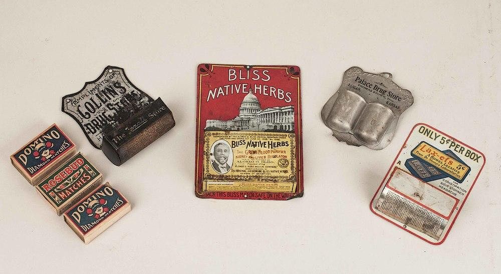 Appraisal: Four Tin Advertising Match Holders Four tin advertising match holders