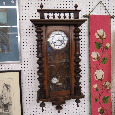 Appraisal: Antique Wall Clock regulator fancy case tall working