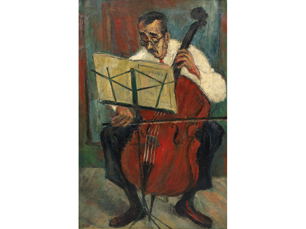 Appraisal: Lester Rondell NY b The Cellist oil on canvas signed