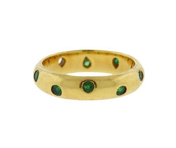 Appraisal: Tiffany Co Etoile K Gold Emerald Band Ring METAL K