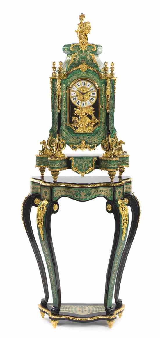 Appraisal: An Italian Napoleon III Style Boulle Pedestal Clock Le Ore