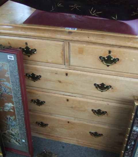 Appraisal: A Victorian pine chest of two short and three long