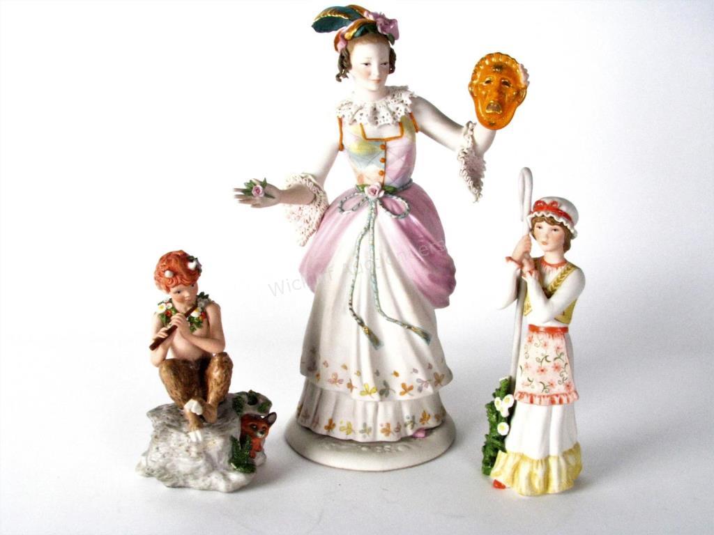 Appraisal: Three Cybis Porcelain Figures Pip depicting an elfin flute player