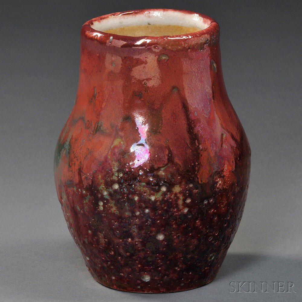 Appraisal: Dedham Pottery Experimental Vase Dedham Massachusetts - Mirrored oxblood glaze