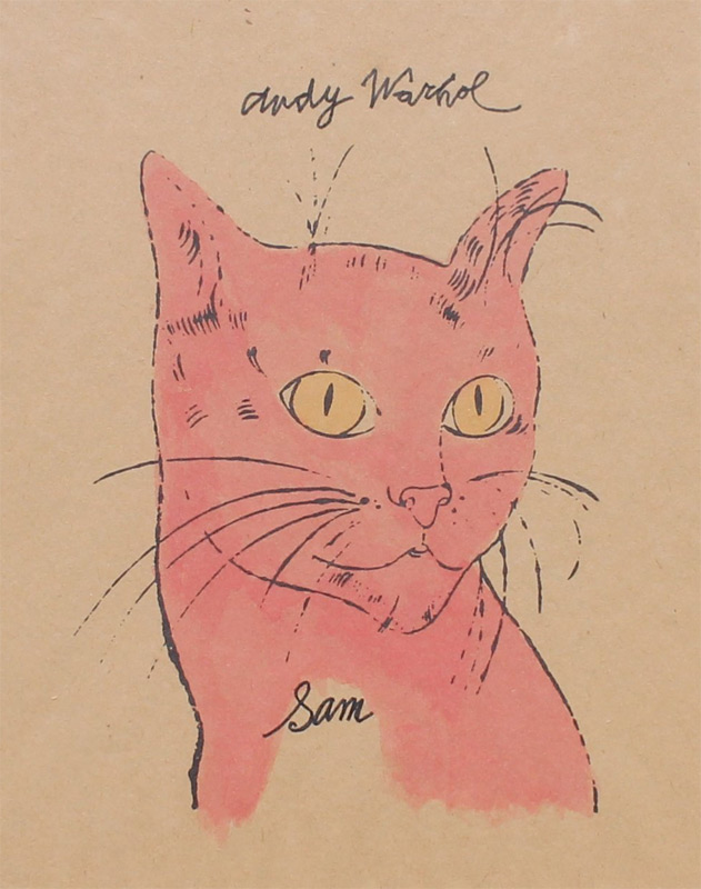 Appraisal: WARHOL Andy American - Sam The Cat Hand Colored Lithograph