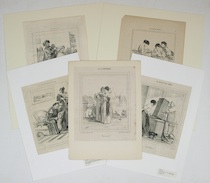 Appraisal: A lot of Five Lithographic Pages From French Publications ca