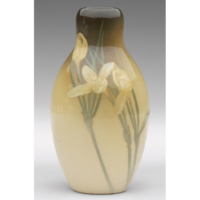 Appraisal: Rookwood vase Iris glaze with a detailed crocus design painted