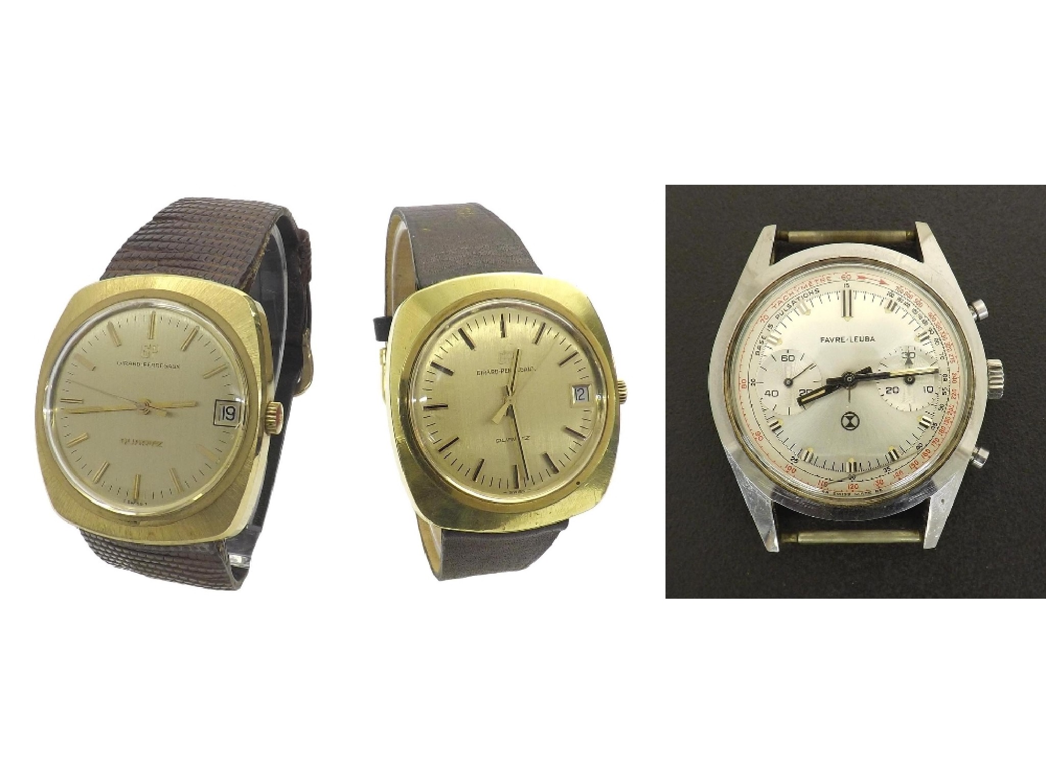 Appraisal: Two Girard-Perregaux gold plated and stainless steel gentlemen's wristwatches together